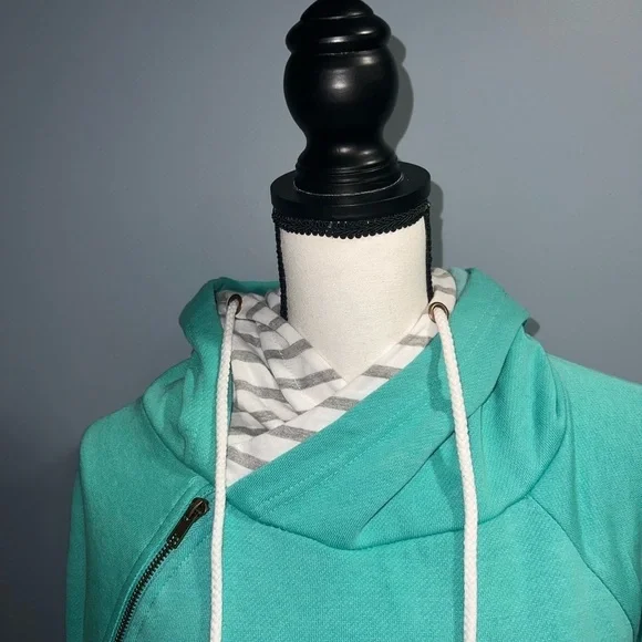 Enza- Teal hooded sweatshirt - Picture 3 of 9